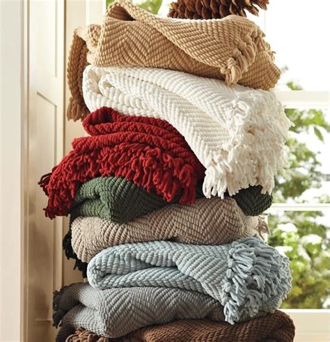 pottery barn chenille throw